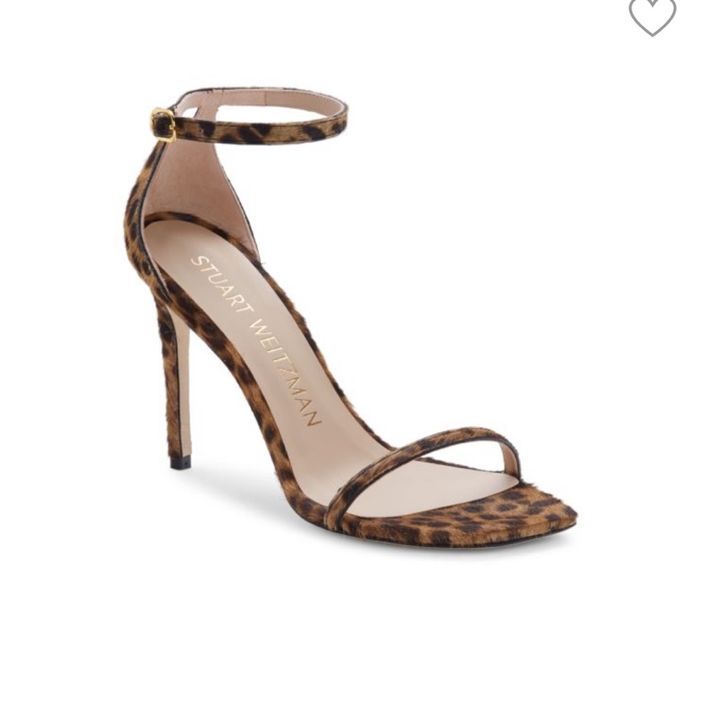 Stuart Weitzman
Nudist Calf Hair Ankle-Strap Sandal, Leopard